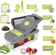 14 in 1 Multifunctional Vegetable Chopper, Mandoline Dicer, Slicer, With Container Box